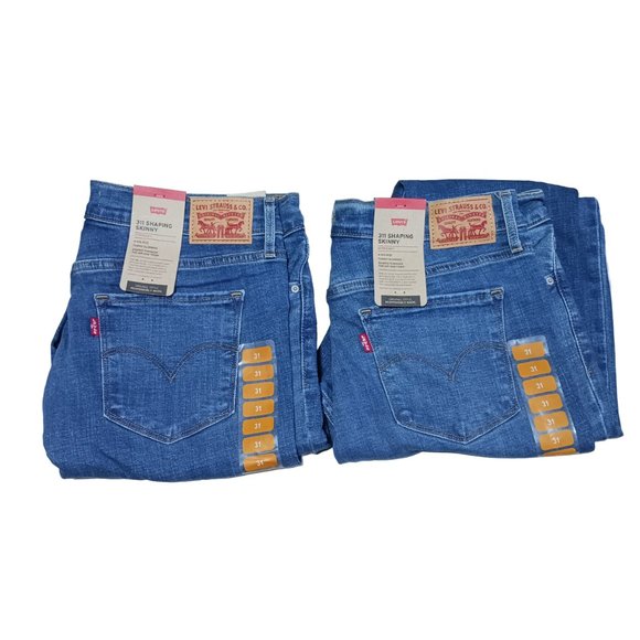 NWT 2 Pair of Levi’s 311 Hypersoft Shaping mid rise Skinny Jean Size 12 - 31/30 - Picture 4 of 5